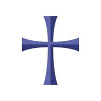 icona segno religioso croce in metallo vettore