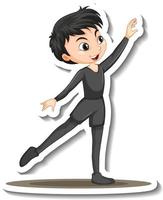 disegno adesivo con un personaggio dei cartoni animati di un ragazzo ballerina vettore
