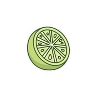 linea di frutta al limone e disegno vettoriale icona stile di riempimento