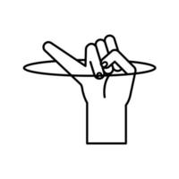 linguaggio dei segni della mano j linea stile icona disegno vettoriale