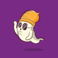 freddo cartone animato di fantasma vettore illustrazione per Halloween