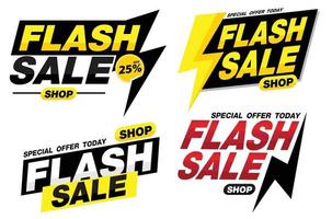 design di tag di promozione banner di vendita flash per il marketing vettore