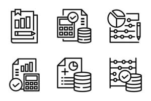 contabilità impostato icona pacchetto. vettore design.