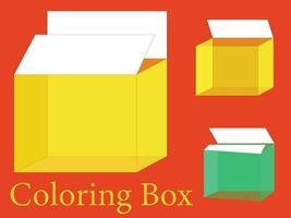 scatola colorazione pagine- negozio per cartone animato scatola in linea vettore