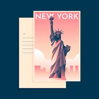 Modello Cartolina Postazione New York Statua Liberty