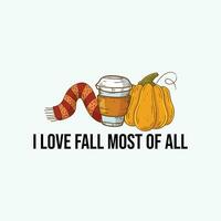 io amore autunno maggior parte di tutto, autunno vibrazioni autunno illustrazione vettore