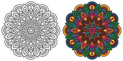 astratto mandala floreale ornamento, colorato moderno mandala design , mandala linea illustrazione vettore