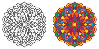 astratto mandala floreale ornamento, colorato moderno mandala design , mandala linea illustrazione vettore
