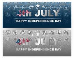 4 luglio o disegno del banner del giorno dell'indipendenza del vettore