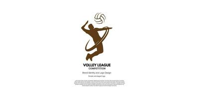 pallavolo concorrenza e campionato logo design per grafico progettista e ragnatela sviluppatore vettore