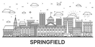 schema Springfield Illinois città orizzonte con moderno e storico edifici isolato su bianca. vettore