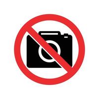 no fotografia cartello, fare non catturare foto, rosso segnale per fotografo, limitato la zona, no telecamera icona, no video registrazione, vettore illustrazione