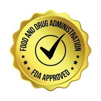 fda o cibo e droga amministrazione approvato sigillo, distintivo, emblema, etichetta, confezione design elementi, il unito stati cibo e droga amministrazione certificato distintivo disegno, CBD etichetta design elementi vettore