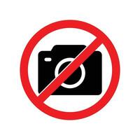 no fotografia cartello, fare non catturare foto, rosso segnale per fotografo, limitato la zona, no telecamera icona, no video registrazione, vettore illustrazione