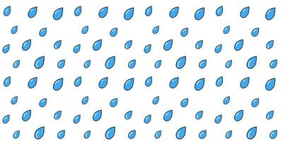 carino cartone animato senza soluzione di continuità autunno modello blu gocce di pioggia nel cartone animato style.vector eps10 vettore