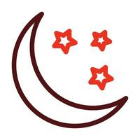 Luna e stella glifo Due colore icona per personale e commerciale uso. vettore
