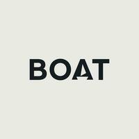 vettore barca minimo testo logo design