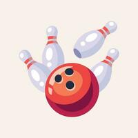 vettore bowling manifesto con palla e bowling perni