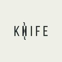 vettore coltello minimo testo logo design