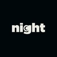 vettore notte minimo testo logo design