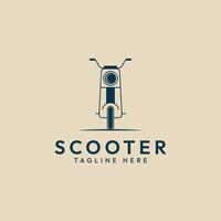 scooter motociclo linea arte logo vettore minimalista illustrazione design