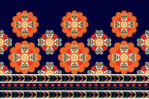ikat mandala etnico tessile senza soluzione di continuità modello design. azteco tessuto tappeto ornamenti tessile decorazioni sfondo. tribale boho nativo motivo tacchino tessile tradizionale ricamo vettore sfondo