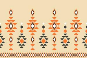 bellissimo ikat arte. etnico senza soluzione di continuità modello nel tribale, popolare ricamo, e astratto arte. azteco geometrico gallone ornamento Stampa. design per tappeto, sfondo, vestiario, avvolgere, tessuto. vettore