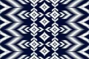 senza soluzione di continuità modello di ikat paisley, tradizionale senza soluzione di continuità modello, blu sfondo, azteco stile, ricamo, astratto, vettore, design illustrazione per struttura, tessuto, Stampa. vettore