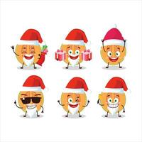 Santa Claus emoticon con fetta di melone cartone animato personaggio vettore
