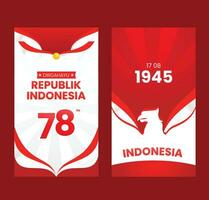 il Due banner per repubblica di Indonesia vettore