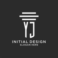 yj iniziali con semplice pilastro logo disegno, creativo legale azienda logo vettore