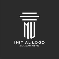 mu iniziali con semplice pilastro logo disegno, creativo legale azienda logo vettore