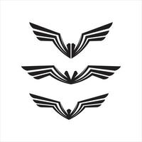 insieme di vettore del modello di logo delle ali di falco