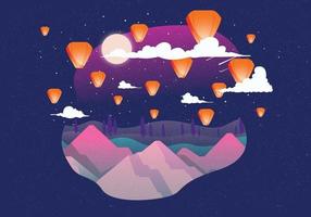 Taiwan Sky Lantern Vector