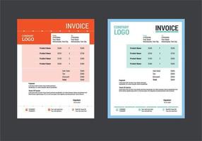 Custom Invoice Template Layout Design vettore