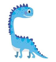 illustrazione per bambini di un dinosauro blu vettore
