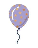 palloncino viola con stelle al centro vettore