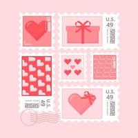 Vector Valentine's Day Stamps