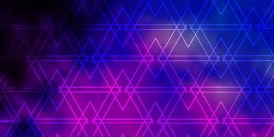 sfondo vettoriale rosa chiaro, blu con linee, triangoli. illustrazione con triangoli sfumati colorati. modello per sfondi.