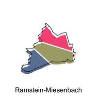 carta geografica di ramstein miesenbach moderno con schema stile vettore disegno, mondo carta geografica internazionale vettore modello