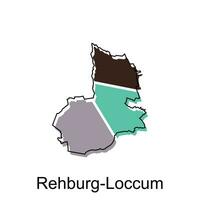 carta geografica di rehburg loccum moderno con schema stile vettore disegno, mondo carta geografica internazionale vettore modello