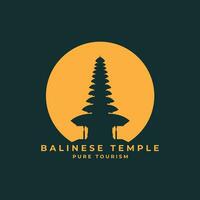 bali tempio logo turismo bali isola religioso edificio vettore icona simbolo illustrazione design