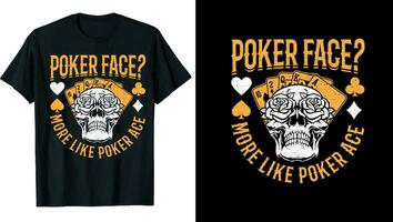 poker tipografia, poker amante, gioco d'azzardo, poker t camicia disegno, poker maglietta personalizzato, vettore opera d'arte