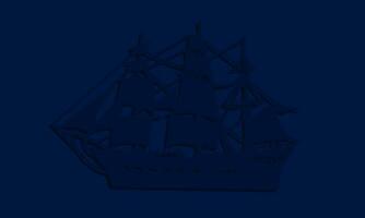columbus giorno blu sfondo con nave e copia spazio. vettore illustrazione