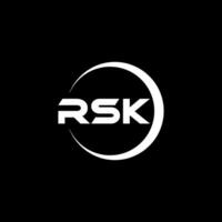 rsk lettera logo design nel illustrazione. vettore logo, calligrafia disegni per logo, manifesto, invito, eccetera.