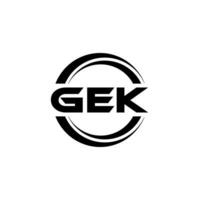 GEK logo disegno, ispirazione per un' unico identità. moderno eleganza e creativo design. filigrana il tuo successo con il Impressionante Questo logo. vettore