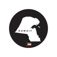 Kuwait carta geografica icona vettore