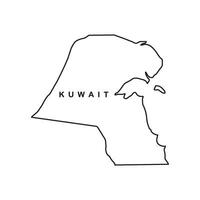 Kuwait carta geografica icona vettore