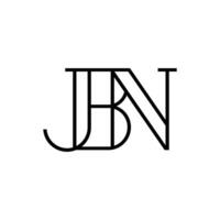 linea jbn logo design isolato su bianca sfondo. vettore