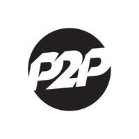 p2p cerchio logo design vettore illustrazione.